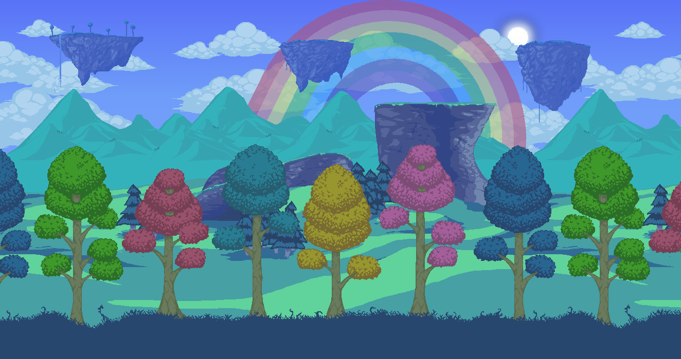 Terraria Hallowed Background 1324x699 Wallpaper Teahub Io