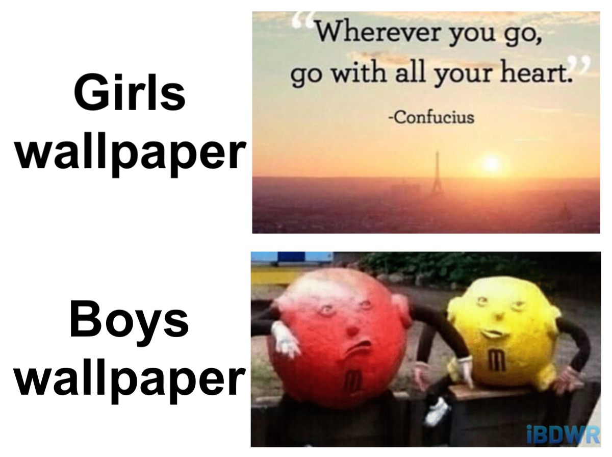 Girls Wallpaper Vs Boys Wallpaper Meme 10x6 Wallpaper Teahub Io