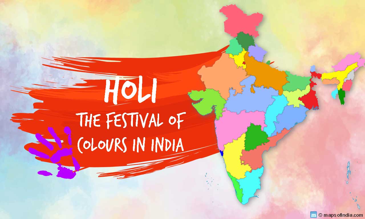 Holi Wallpaper With India Map - Holi Colour India Map - HD Wallpaper 