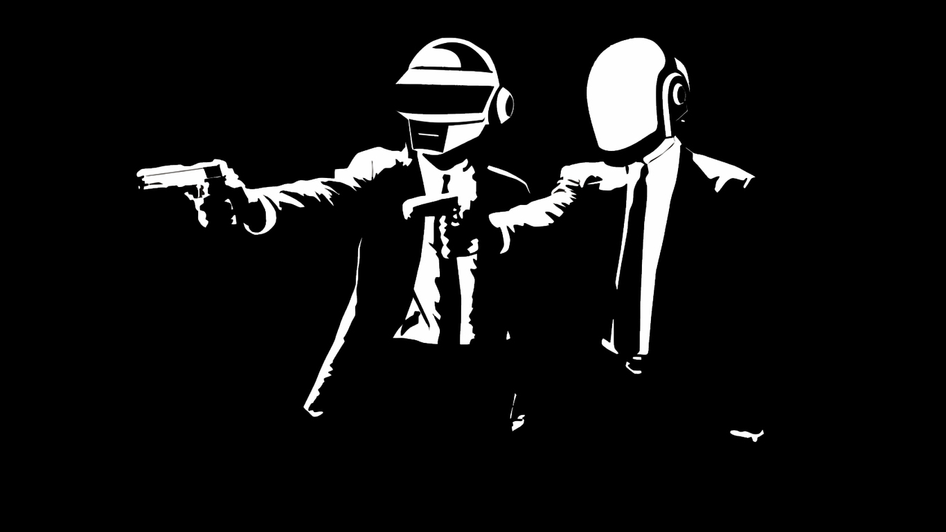 Cool Black And White Wallpapers Gallery - Pulp Fiction Daft Punk - HD Wallpaper 