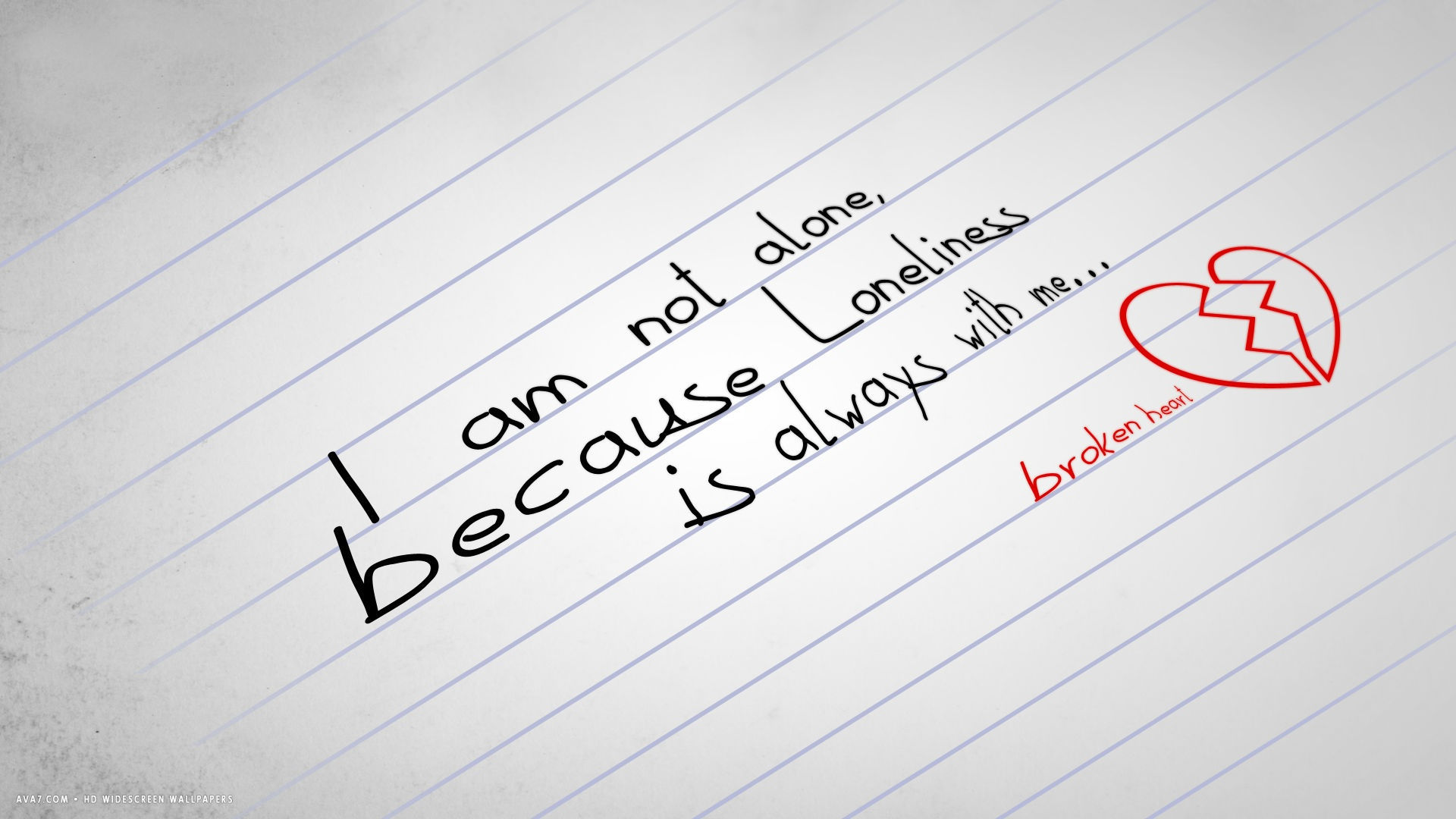 Broken Heart Alone Loneliness Words Text Hd Widescreen - Love Broken Heart Alone - HD Wallpaper 
