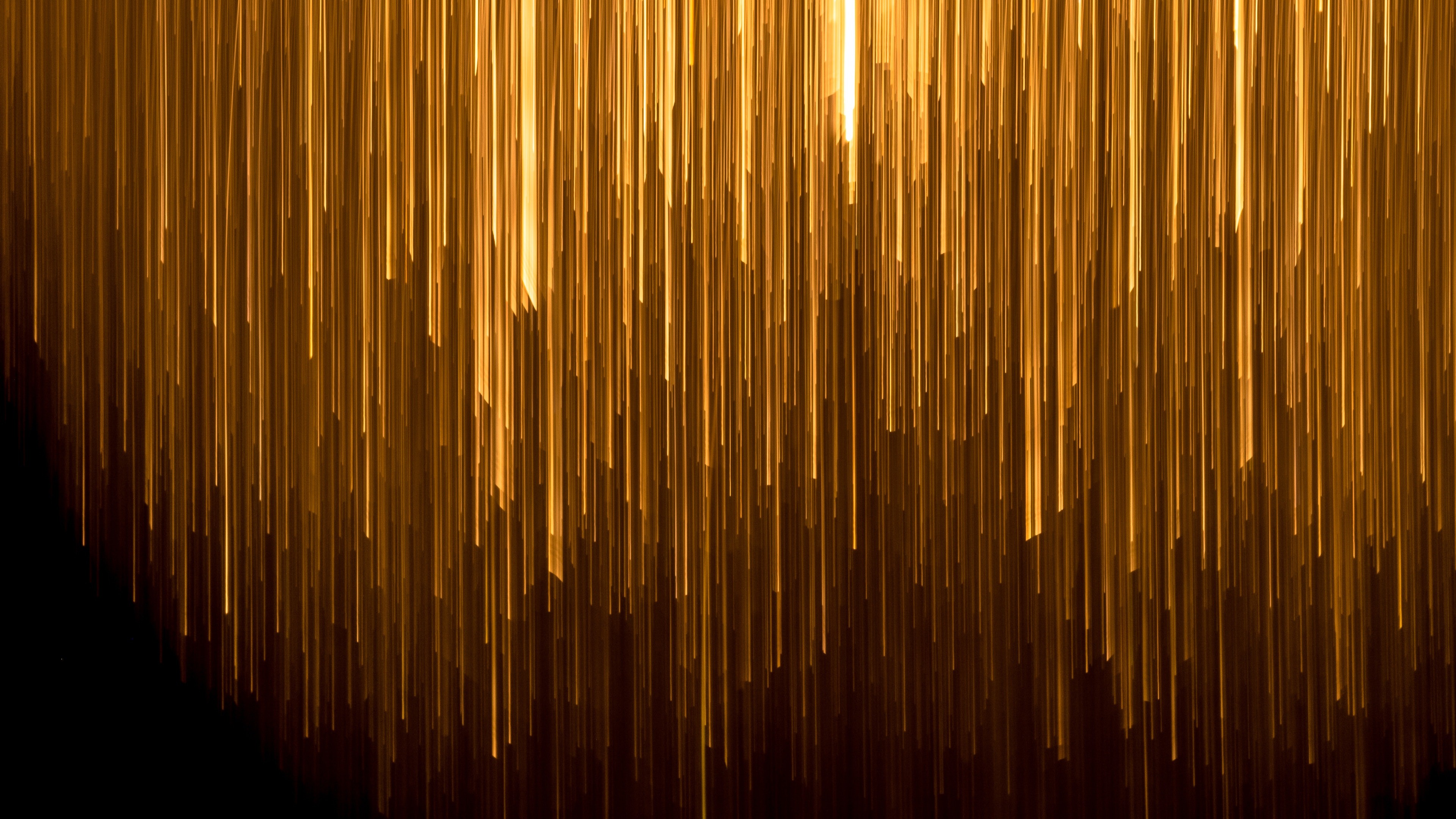 Golden Lines In Black Background Abstract 4k Wallpaper - Black And Gold
