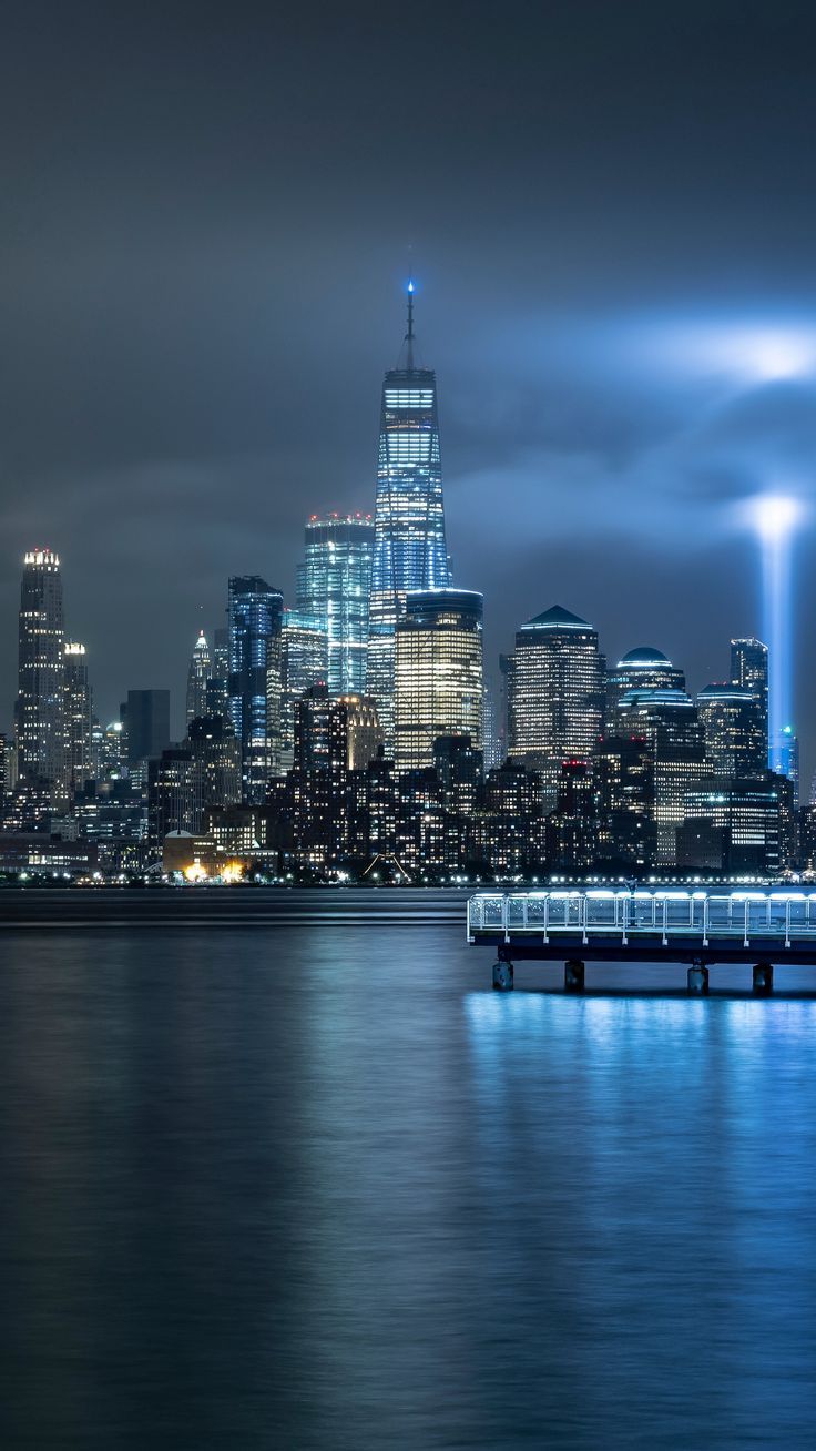 Night New York City One World Trade Center - HD Wallpaper 