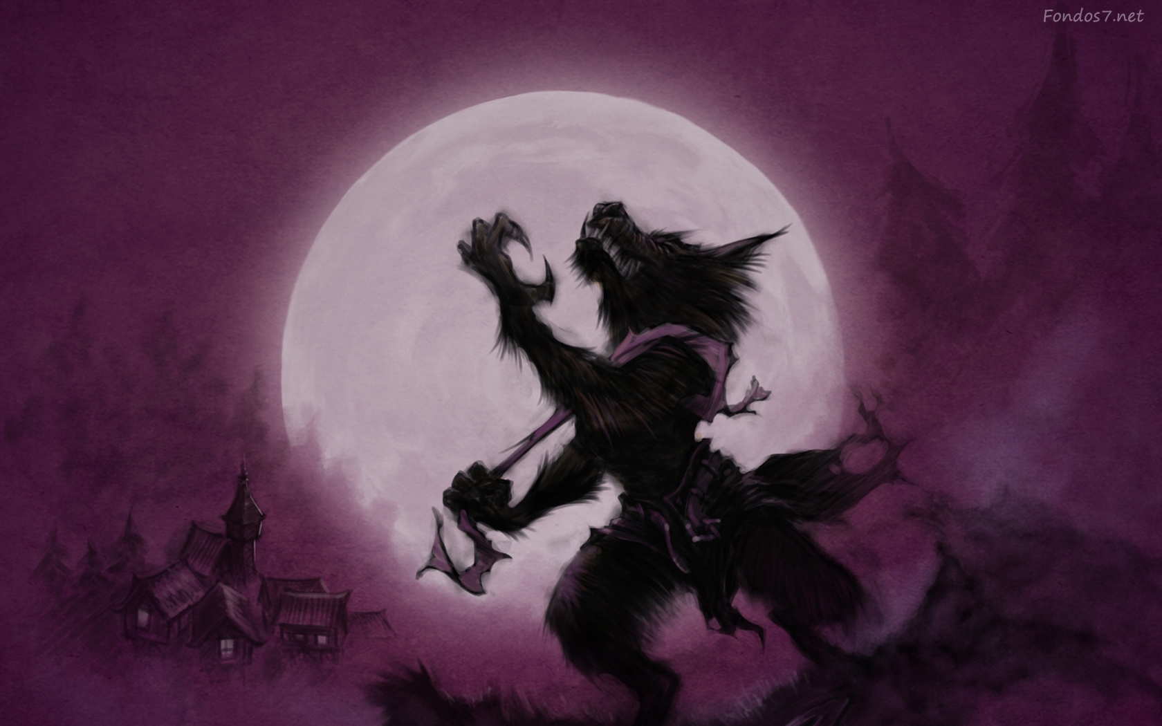 Descargar Fondos De Pantalla Hombre Lobo Hd Widescreen - Werewolf Halloween  For Background - 1680x1050 Wallpaper - teahub.io
