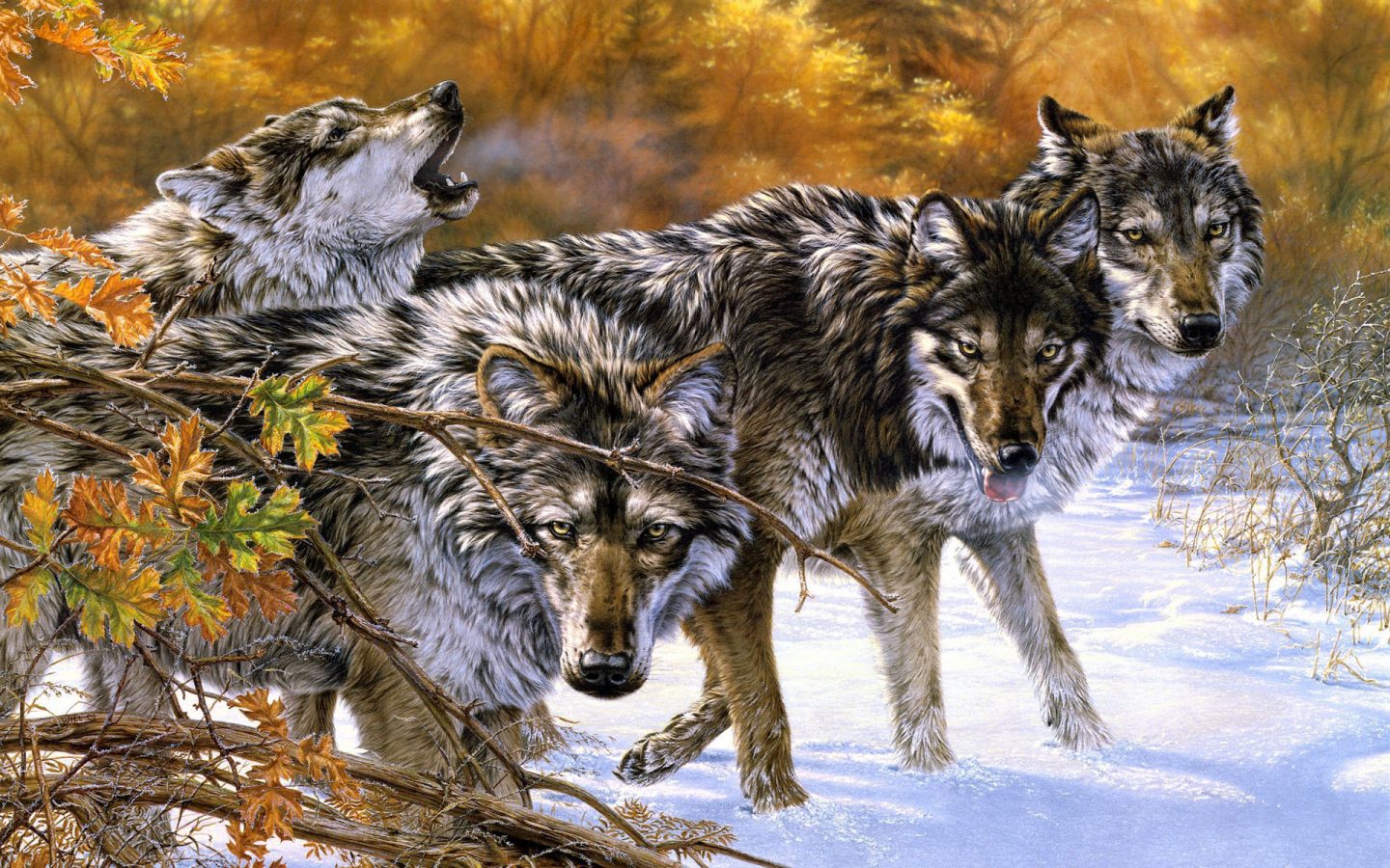 Lobos 3d - - Wolves Lee Kromschroeder - 1440x900 Wallpaper - teahub.io