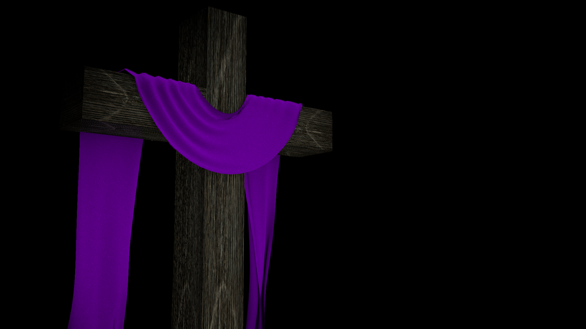 A Cross Draped In Purple - Darkness - HD Wallpaper 