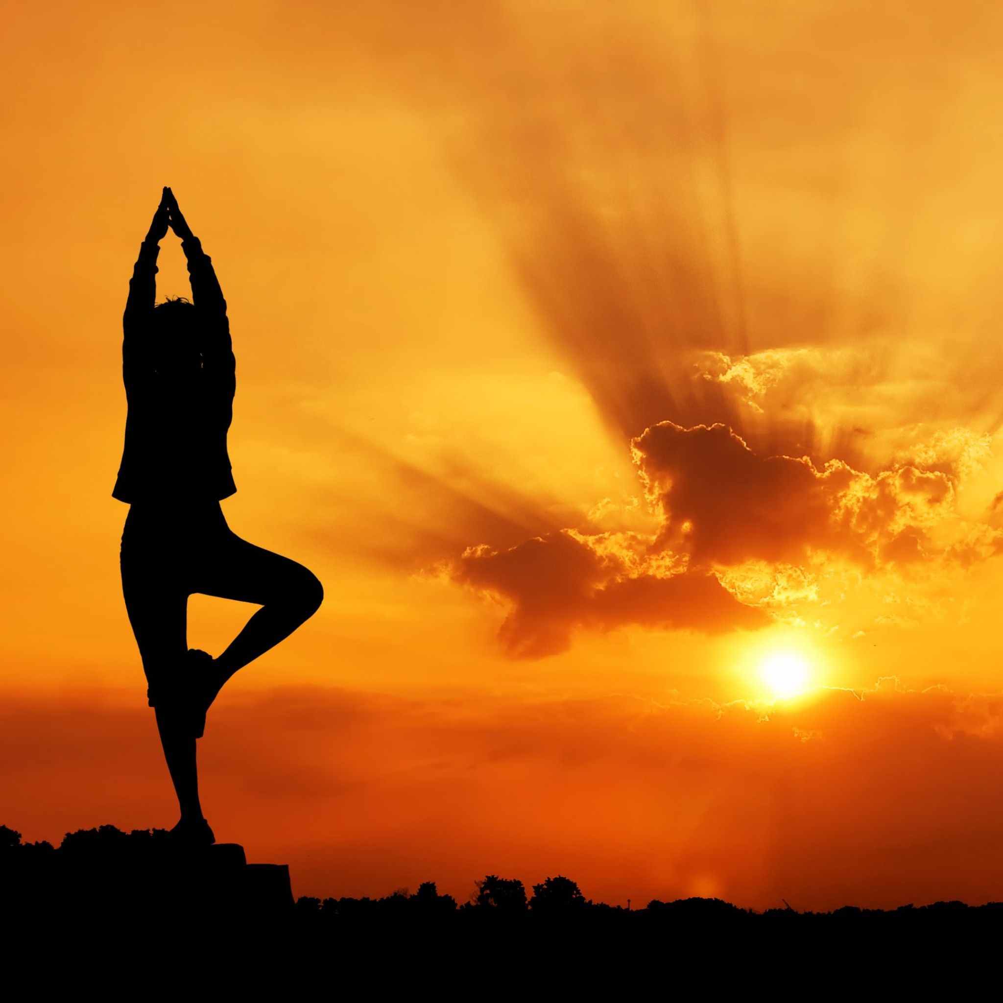 Yoga 4k Sunset Wallpapers - Yoga Backgrounds - 2048x2048 Wallpaper -  