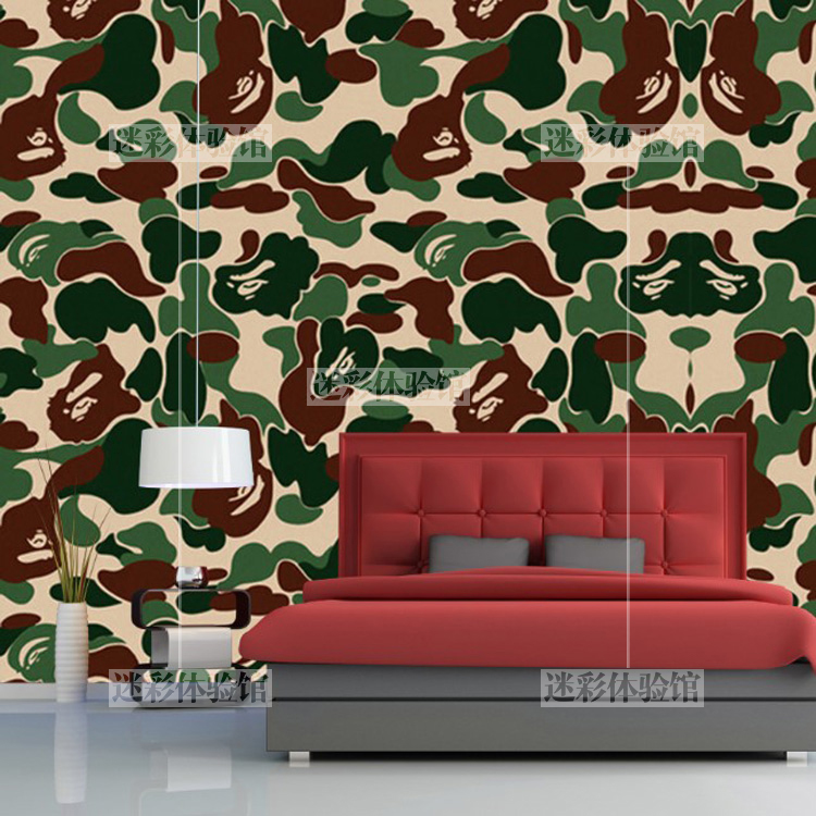 Bedroom Camouflage Printing Bape Wallpaper Restaurant - Bape Camo ...