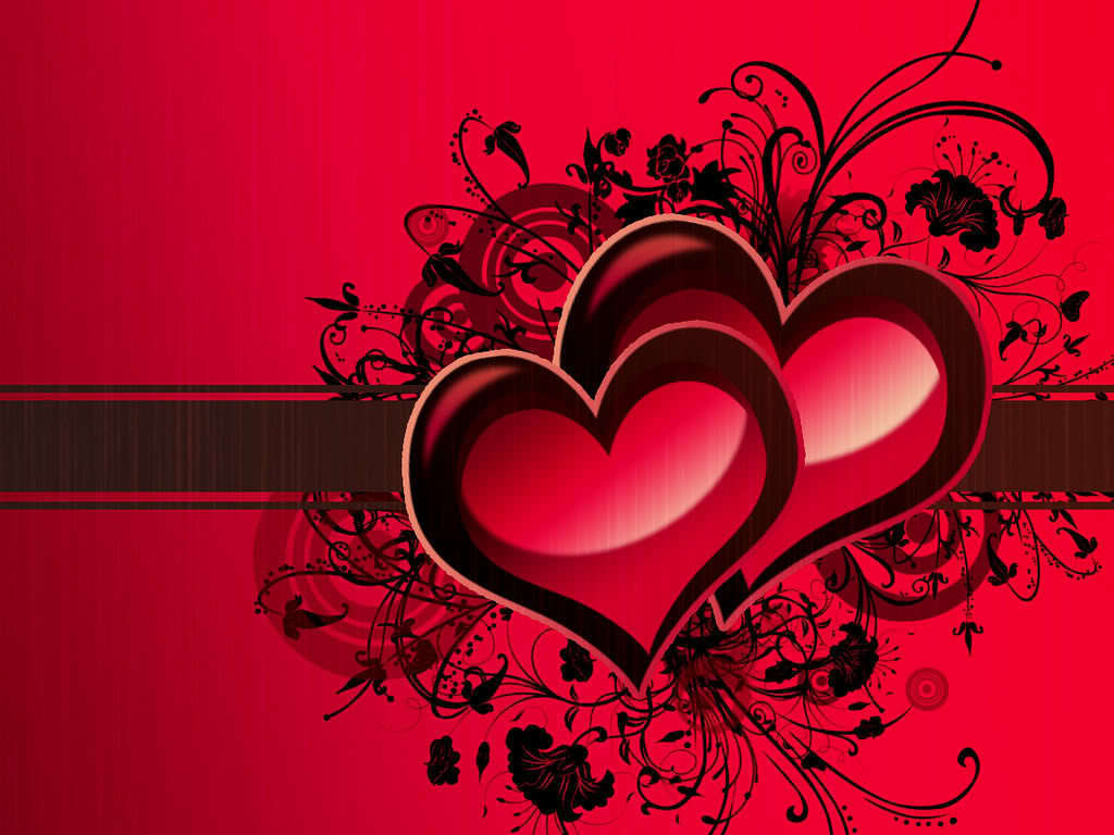 Sweet Love Wallpapers - Black Background Red Heart - 1024x768 Wallpaper -  