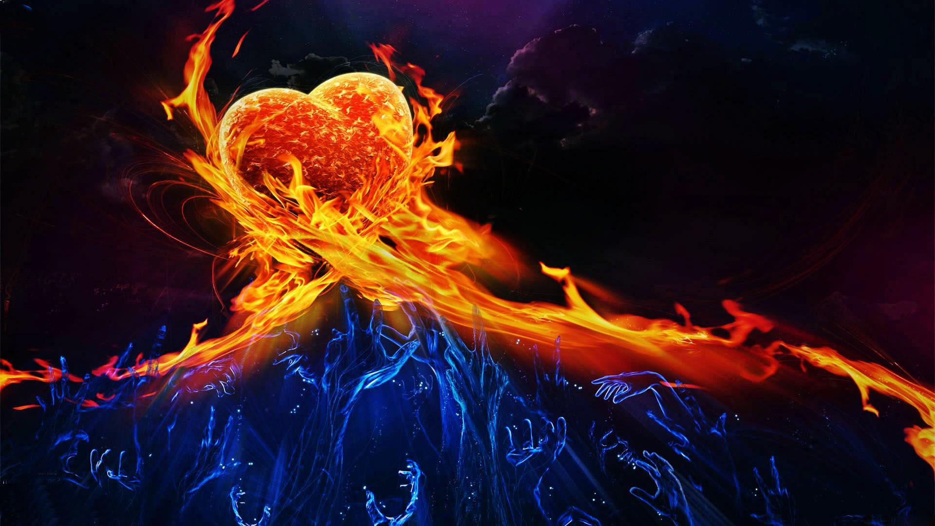 Fire And Ice Background 1920x1080 Wallpaper