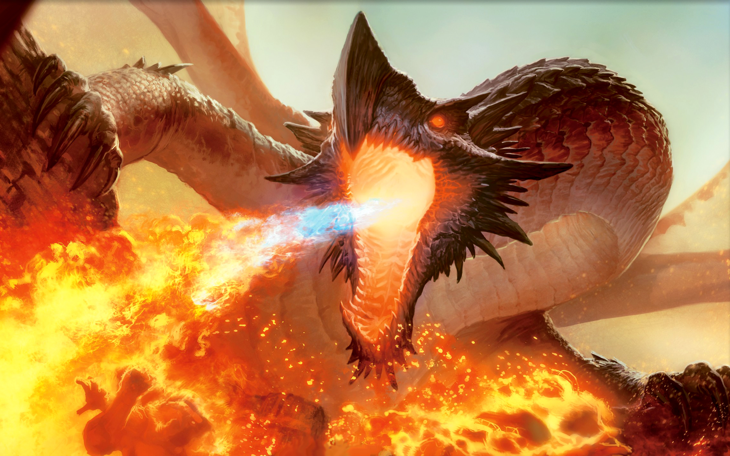Fantasy Dragon Wallpapers Desktop Background For Free Dragon Blowing Fire Game Of Thrones 2560x1600 Wallpaper Teahub Io