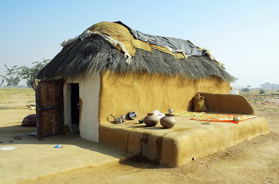 Hut In India - HD Wallpaper 