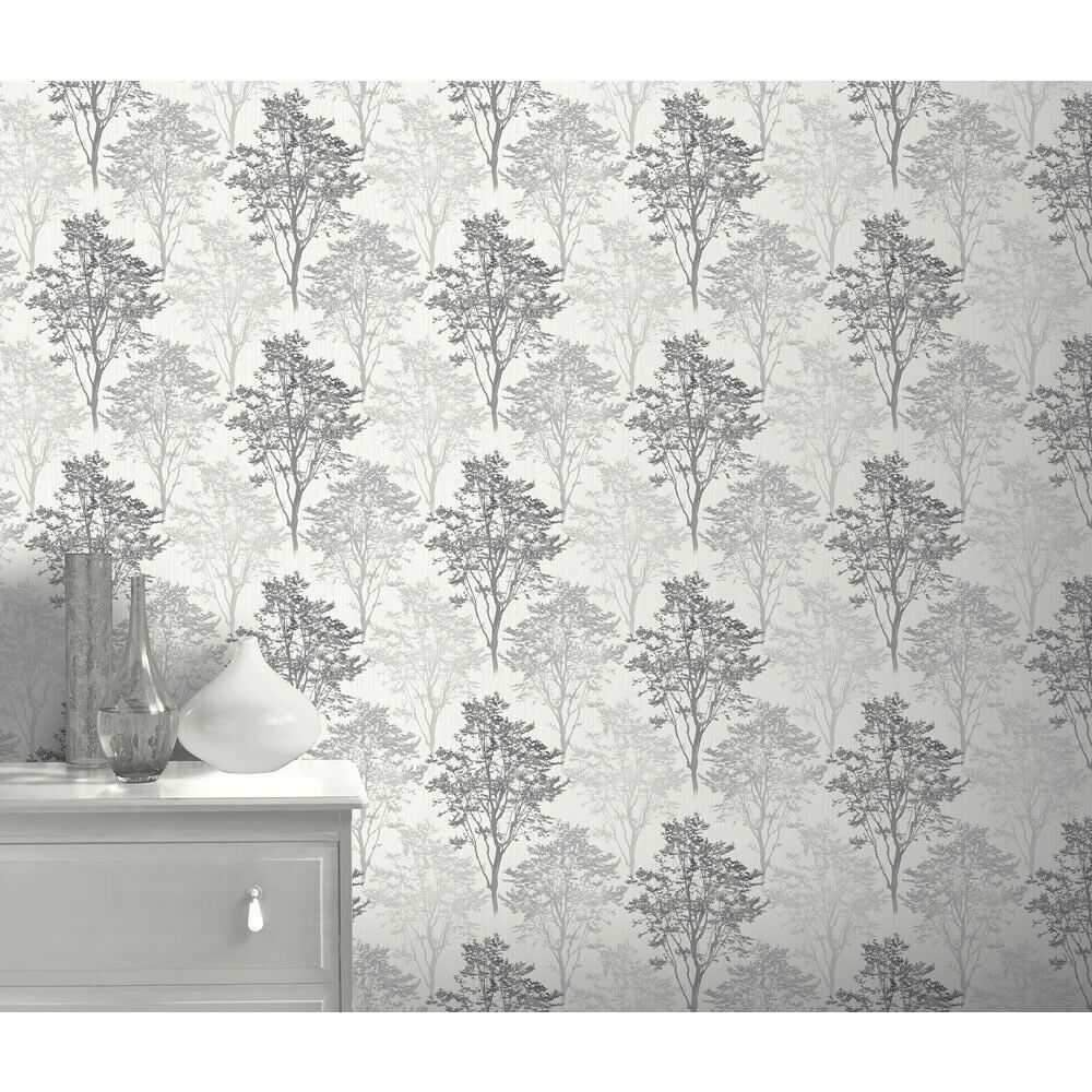 Arthouse Wallpaper Wildwood Grey Mono - 1000x1000 Wallpaper - teahub.io