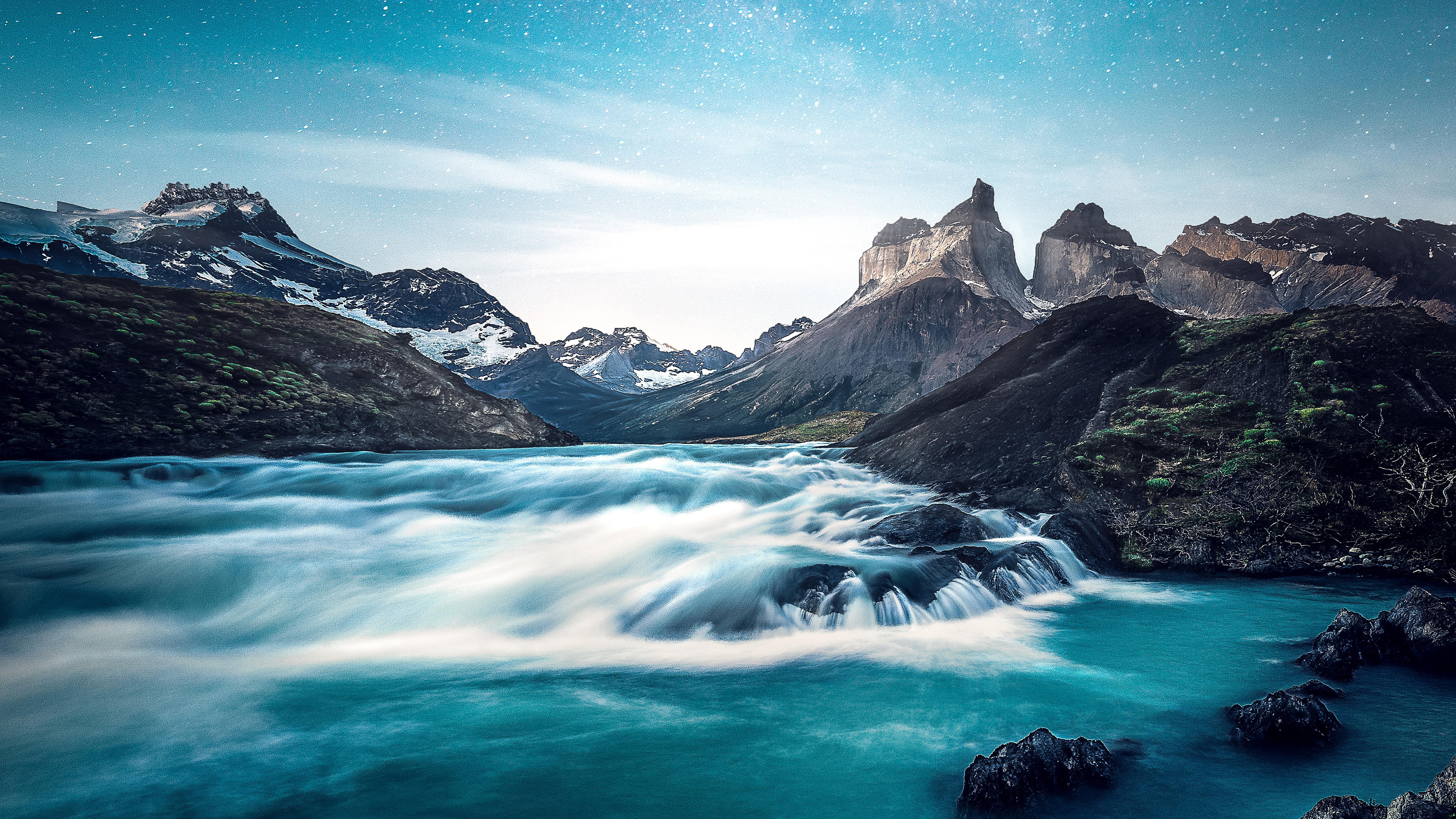 River Stream Lscape 5k Torres Del Paine Wallpaper 4k 6000x3375 Wallpaper Teahub Io