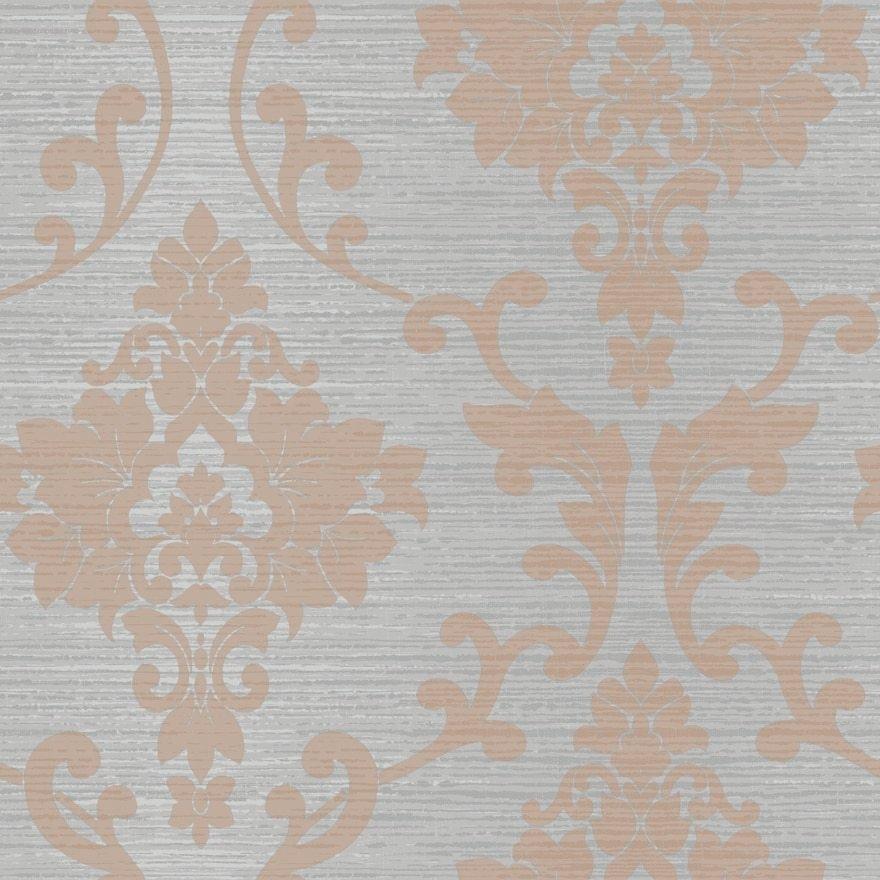 Grey And Gold Wallpaper Damask Grey Rose Gold Wallpaper - Wallpaper - HD Wallpaper 