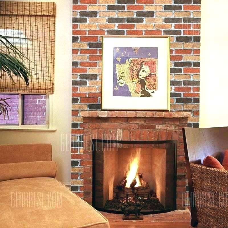 Fake Brick Wallpaper Fake Brick Wallpaper Faux Rustic - Wall Stickers Fireplace Brick - HD Wallpaper 