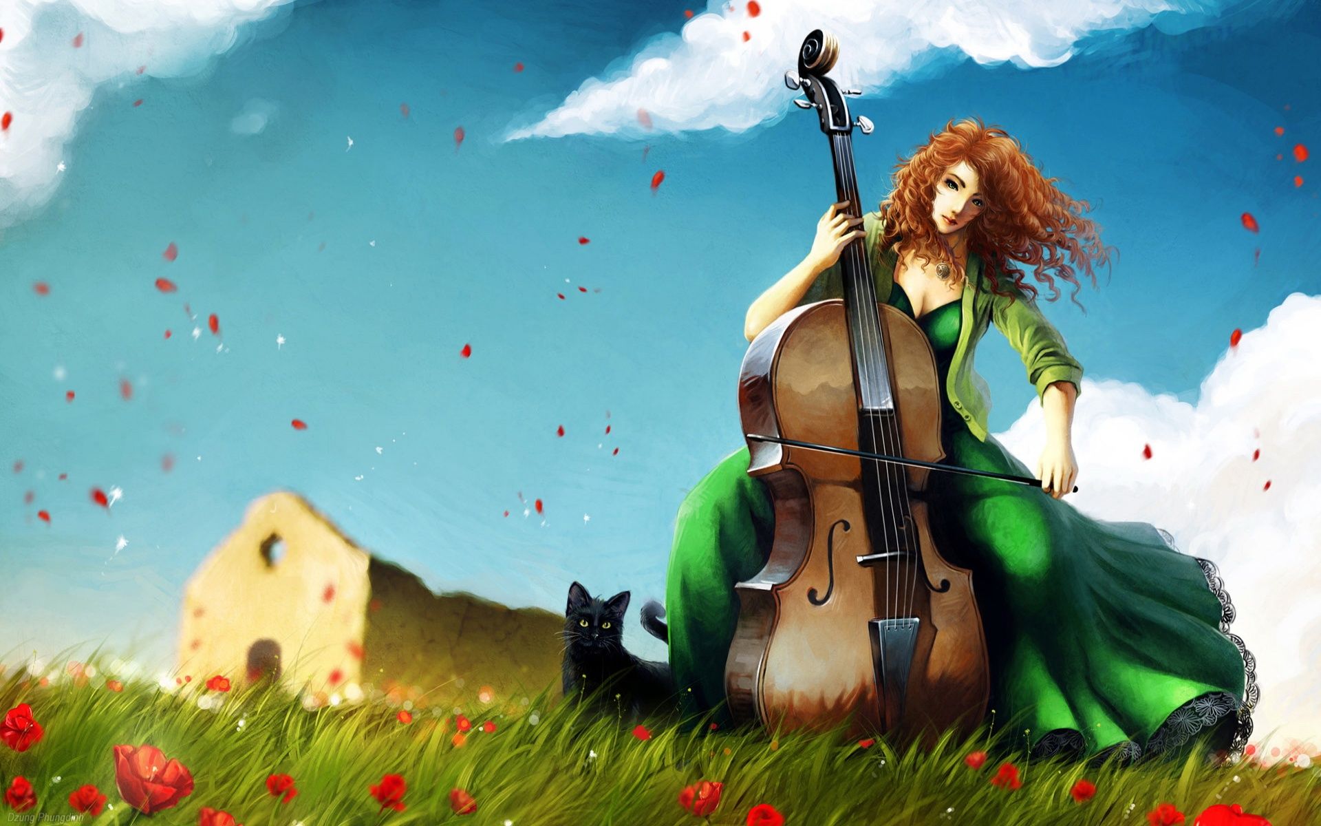 Cello Art - HD Wallpaper 