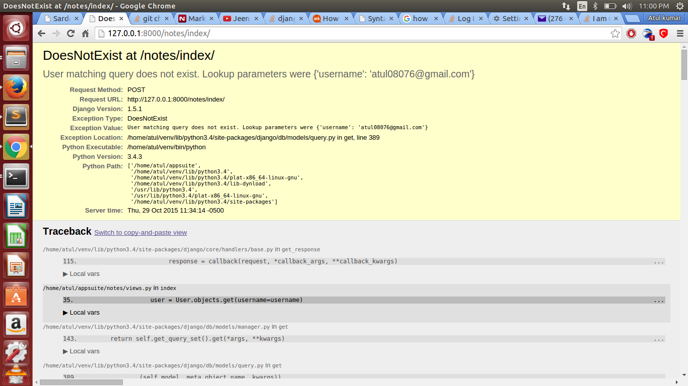 Index does not exist. Flash package does not exist. DOESNOTEXIST at /create-contact/ user matching query does not exist..