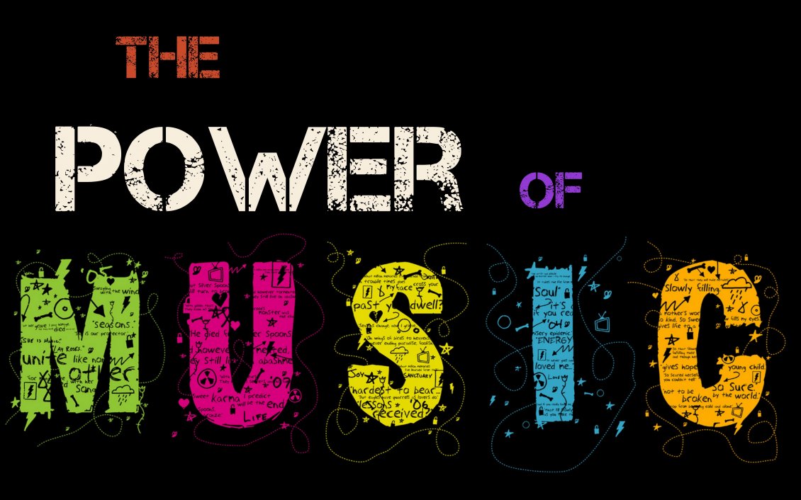 Download Wallpaper The Power Of Music On A Black Background - Power Of ...