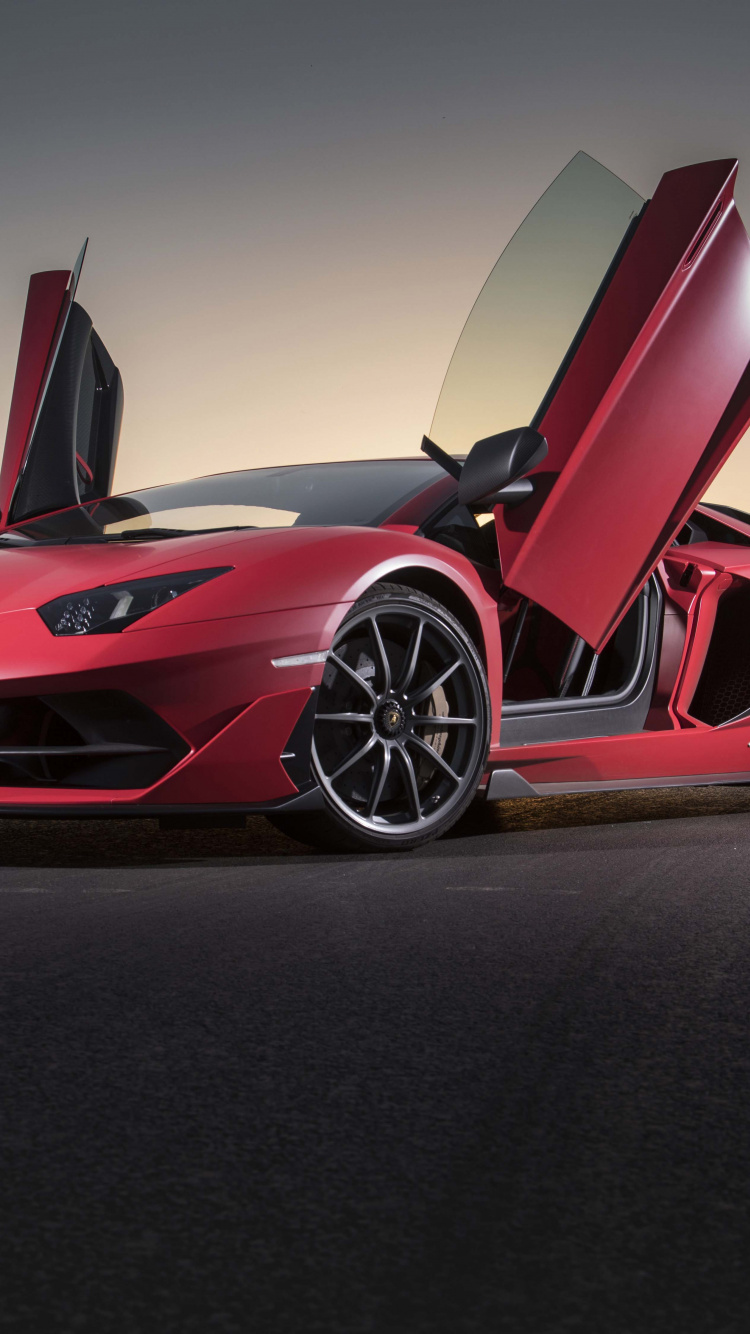 2019 Lamborghini Aventador Svj Red - 750x1334 Wallpaper - teahub.io