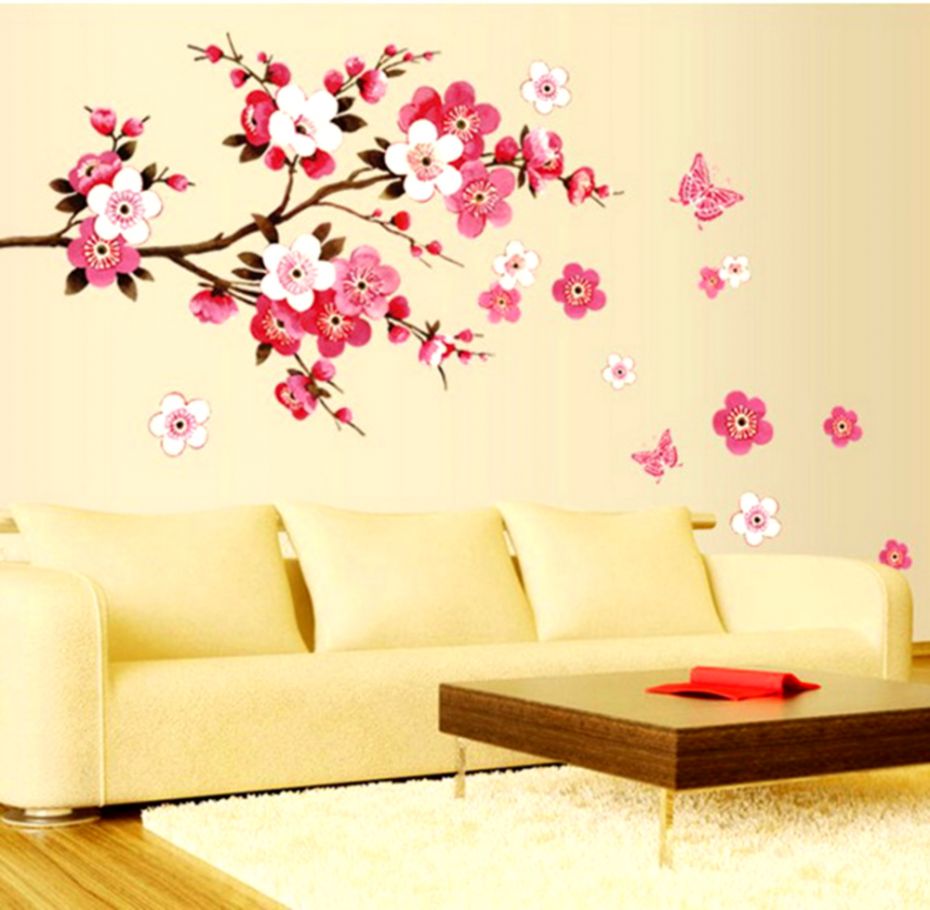 Marvelous Design Wallpaper Sticker 3d Brick Waterproof - Flower Wall Decorations With Butterfly - HD Wallpaper 