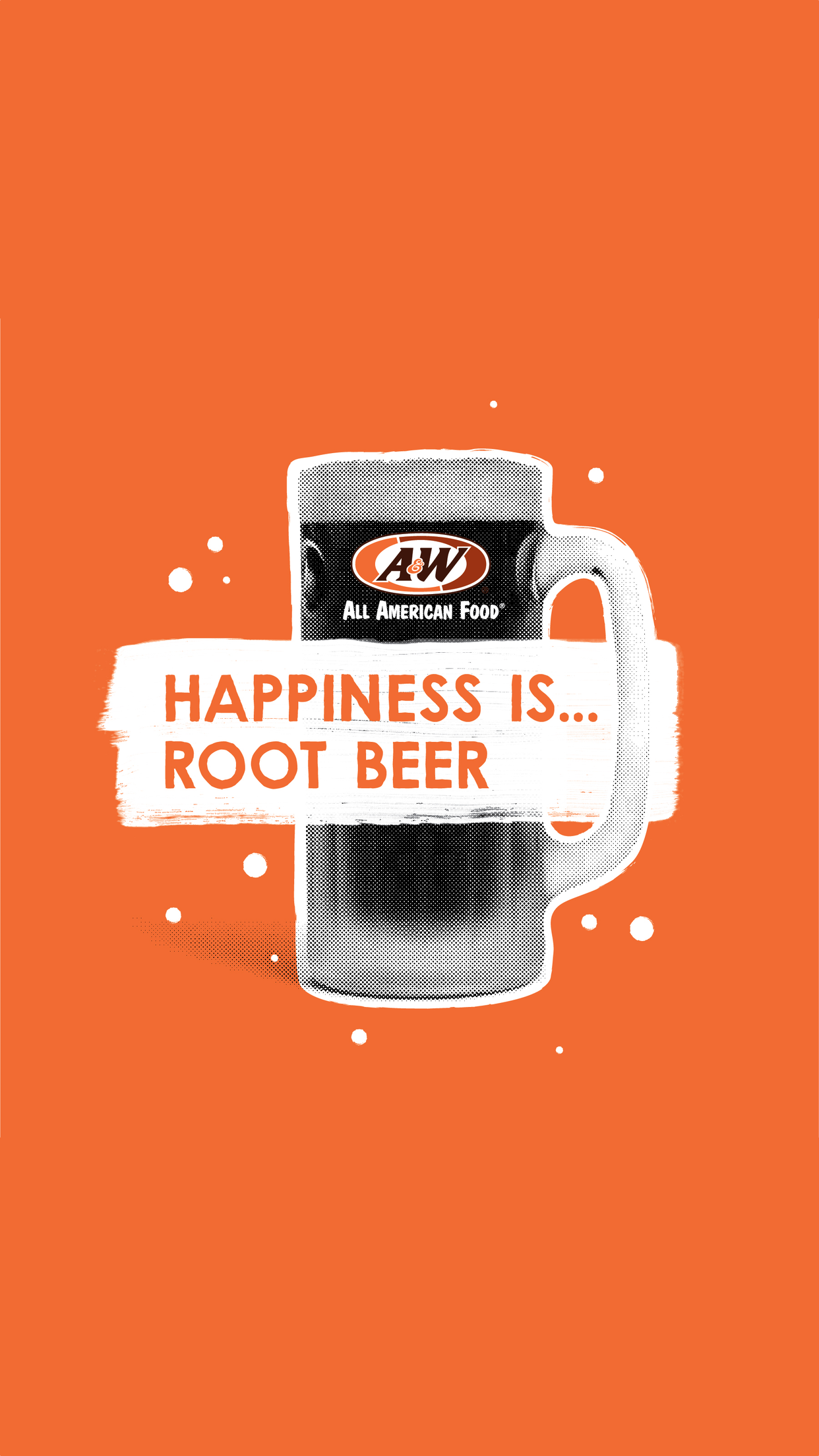 Orange Phone Wallpaper With A W Root Beer Mug And Happiness A W Restaurants 1242x28 Wallpaper Teahub Io