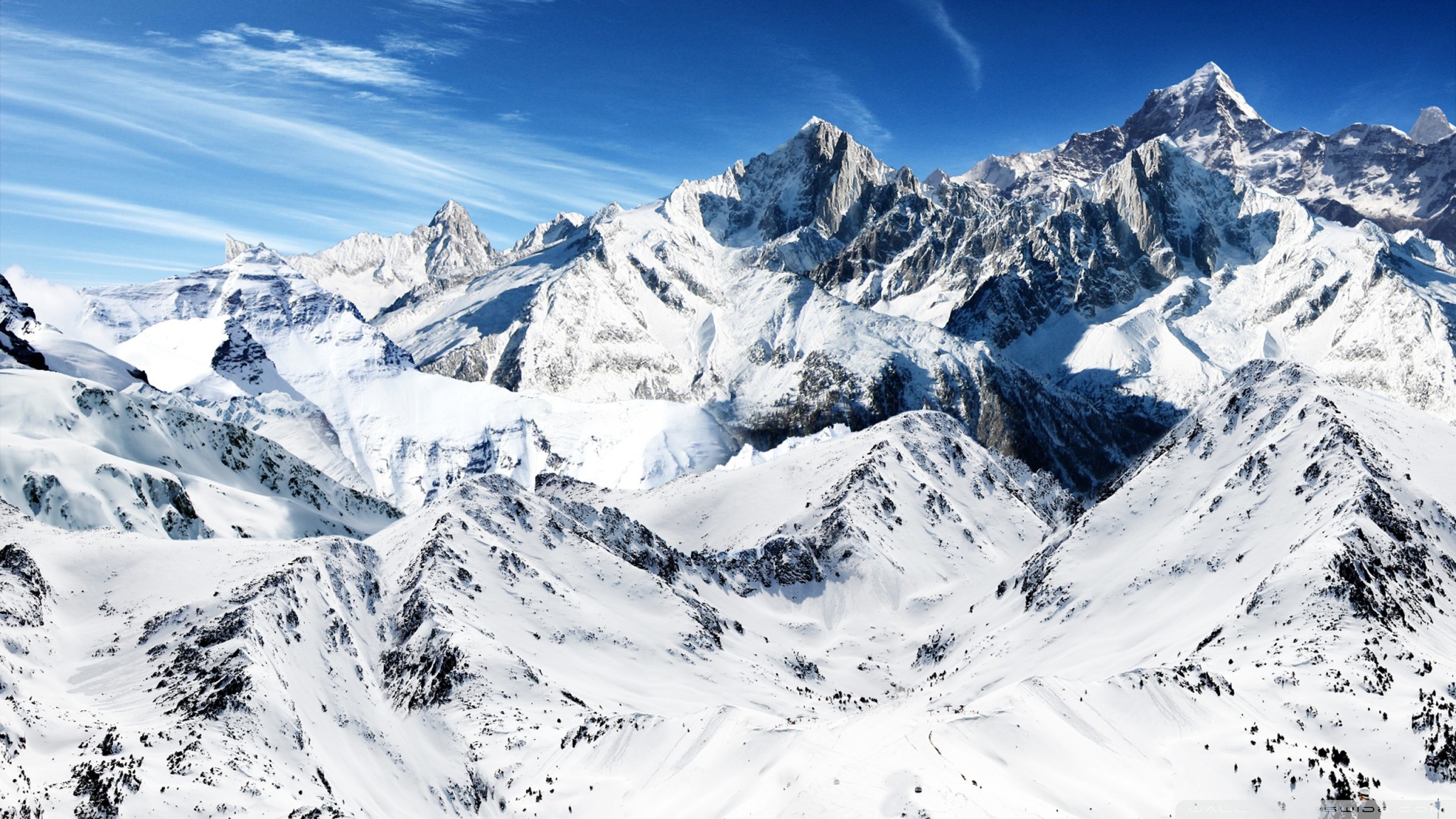 High Resolution Snowy Mountains Hd - 2048x1152 Wallpaper - teahub.io