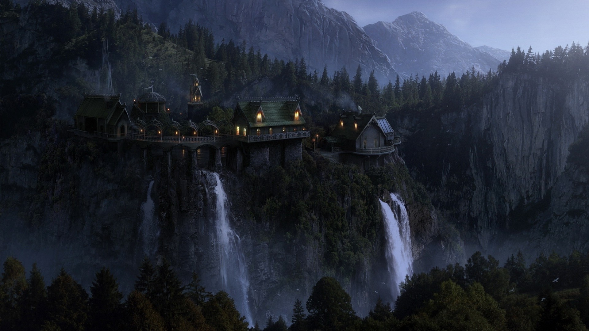 Free Lord Of The Rings Landscape Wallpapers Phone Long - Rivendell Wallpaper Hd - HD Wallpaper 