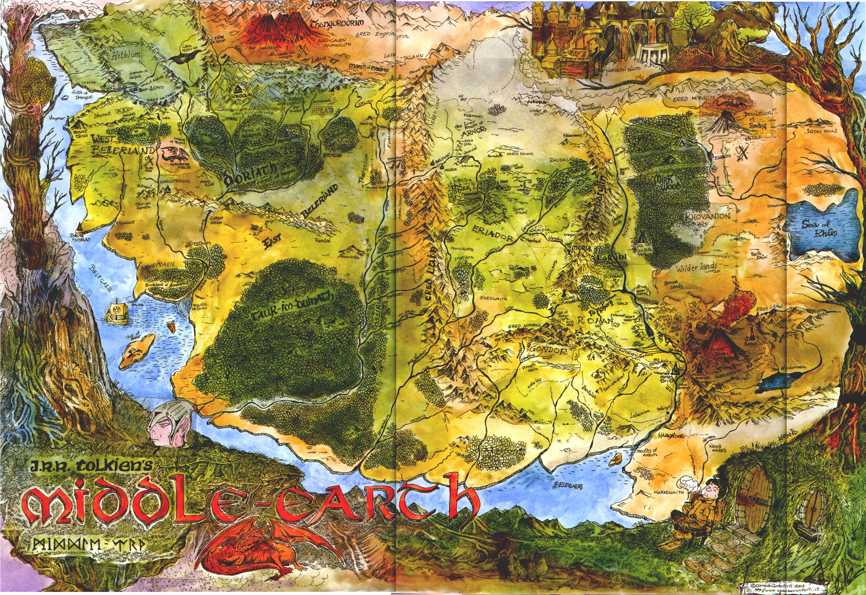 Mapa Senhor Dos Aneis - HD Wallpaper 