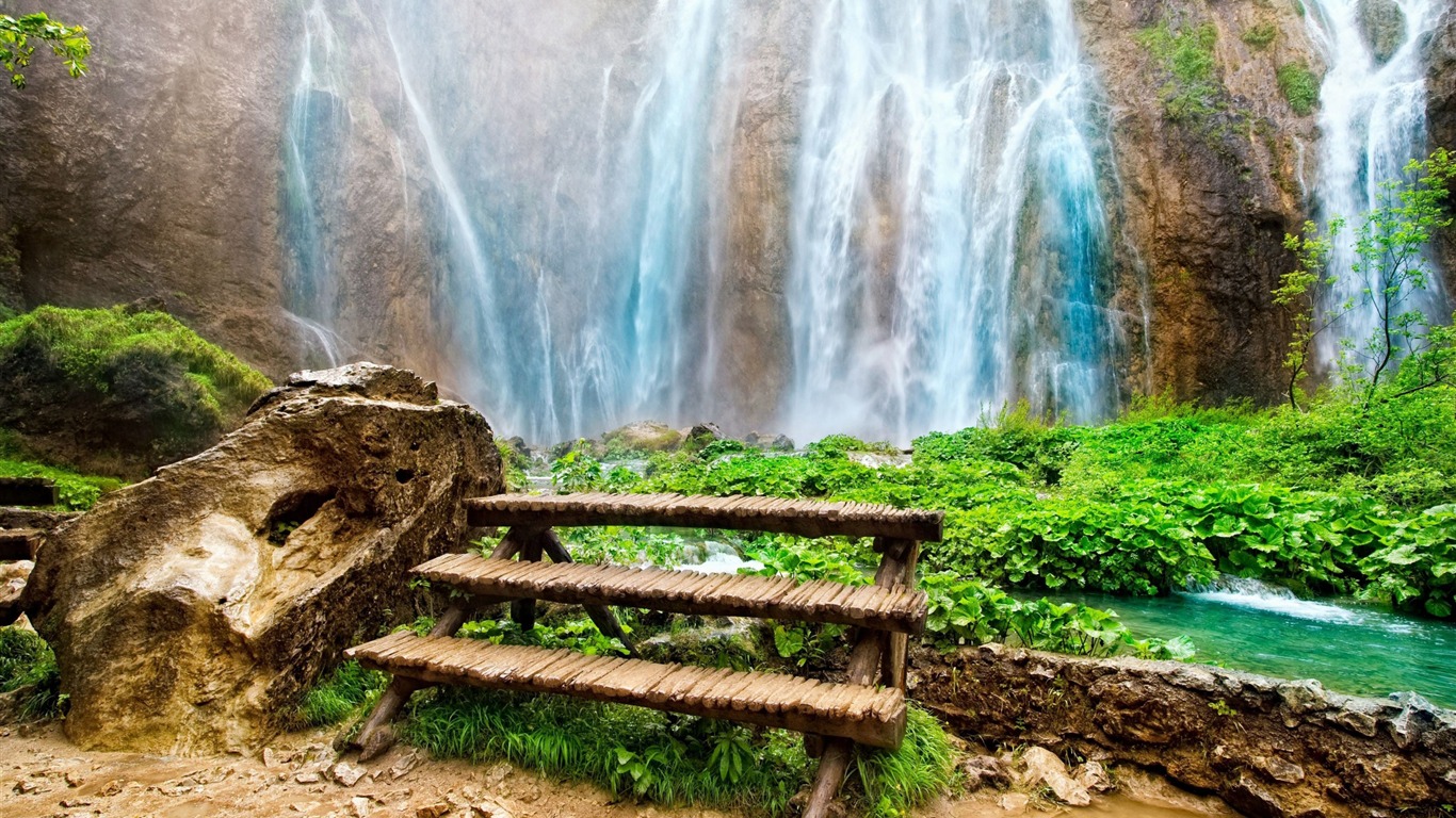 Nature Amazing Waterfall Hd Desktop Wallpaper16 Table Background Full Hd 1366x768 Wallpaper Teahub Io