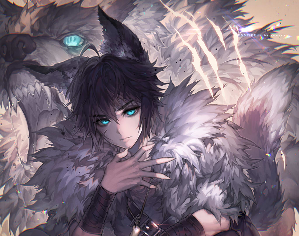 All Male Animal Animal Ears Aqua Eyes Black Hair Cookie - HD Wallpaper 