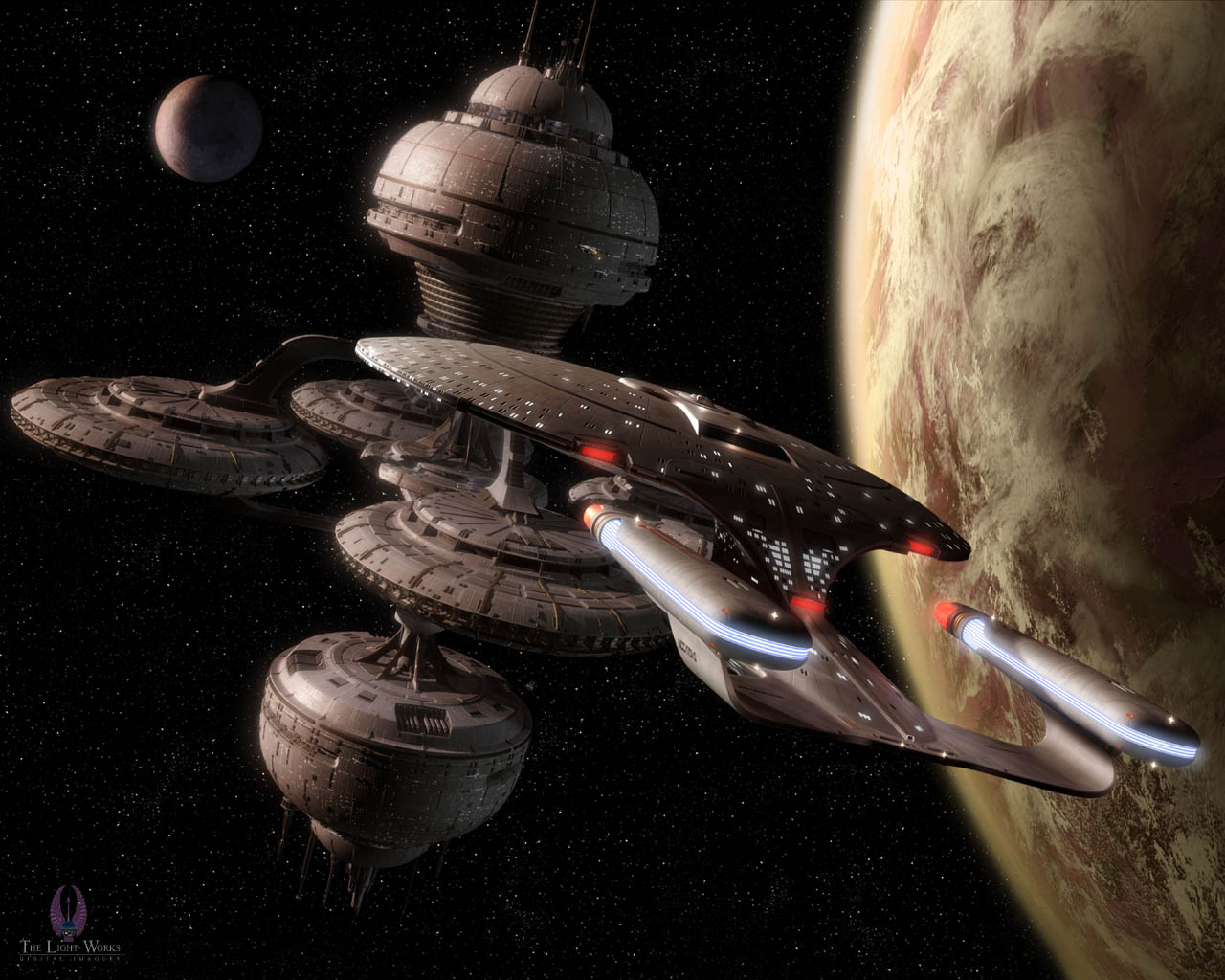 Enterprise D And Space Station Docking Star Trek - Uss Enterprise Ncc ...