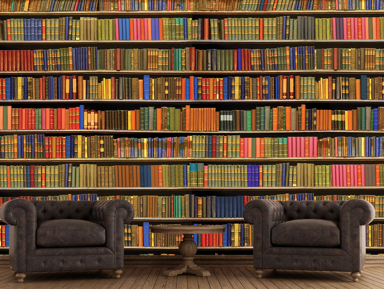 Colored Wallpaper Mural - Giant Bookshelf - 1300x980 Wallpaper - teahub.io