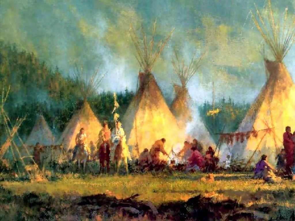 Native Americans - Howard Terpning Crow Camp - HD Wallpaper 