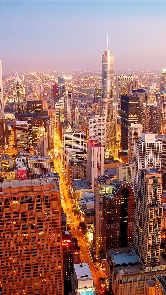 Iphone Wallpaper Chicago City At Dawn - Chicago - 640x1136 Wallpaper ...