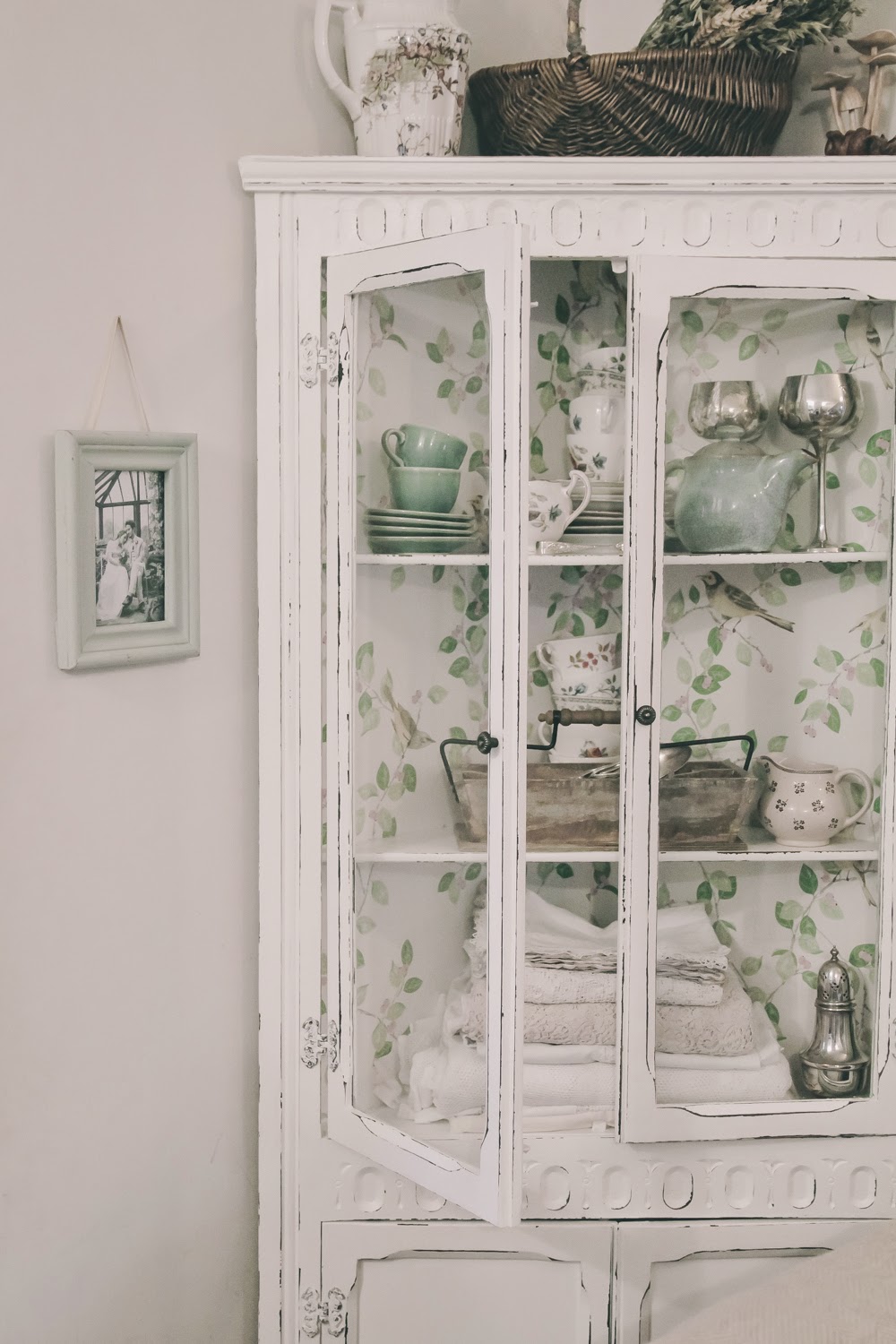 How To Create A Distressed Wallpaper Cabinet - China Cabinet