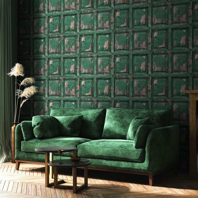 English Antique Wood Paneling Wallpaper - Vert Anglais - HD Wallpaper 