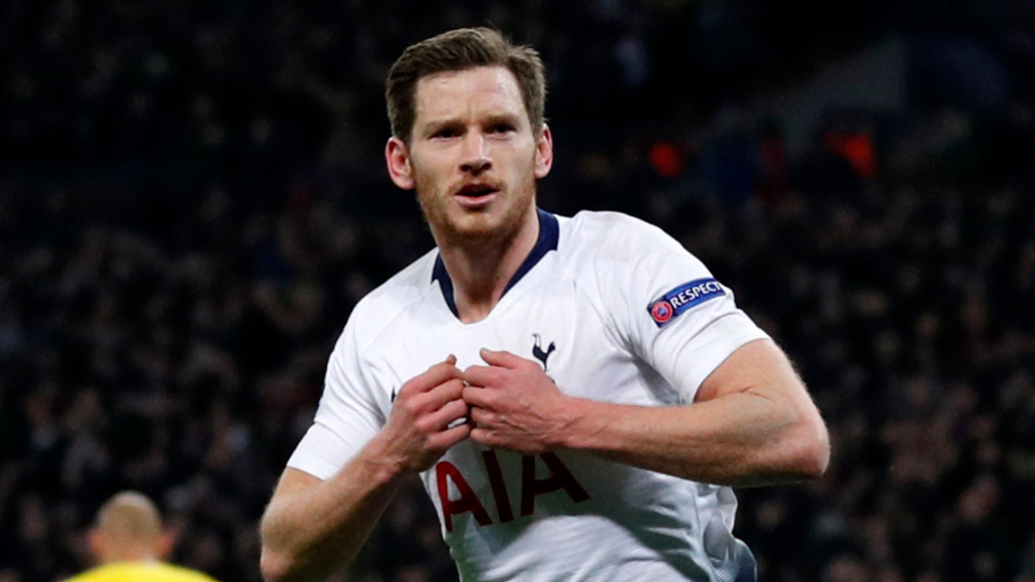 Jan Vertonghen Celebrates Scoring The Second Goal - Tottenham Hotspur ...