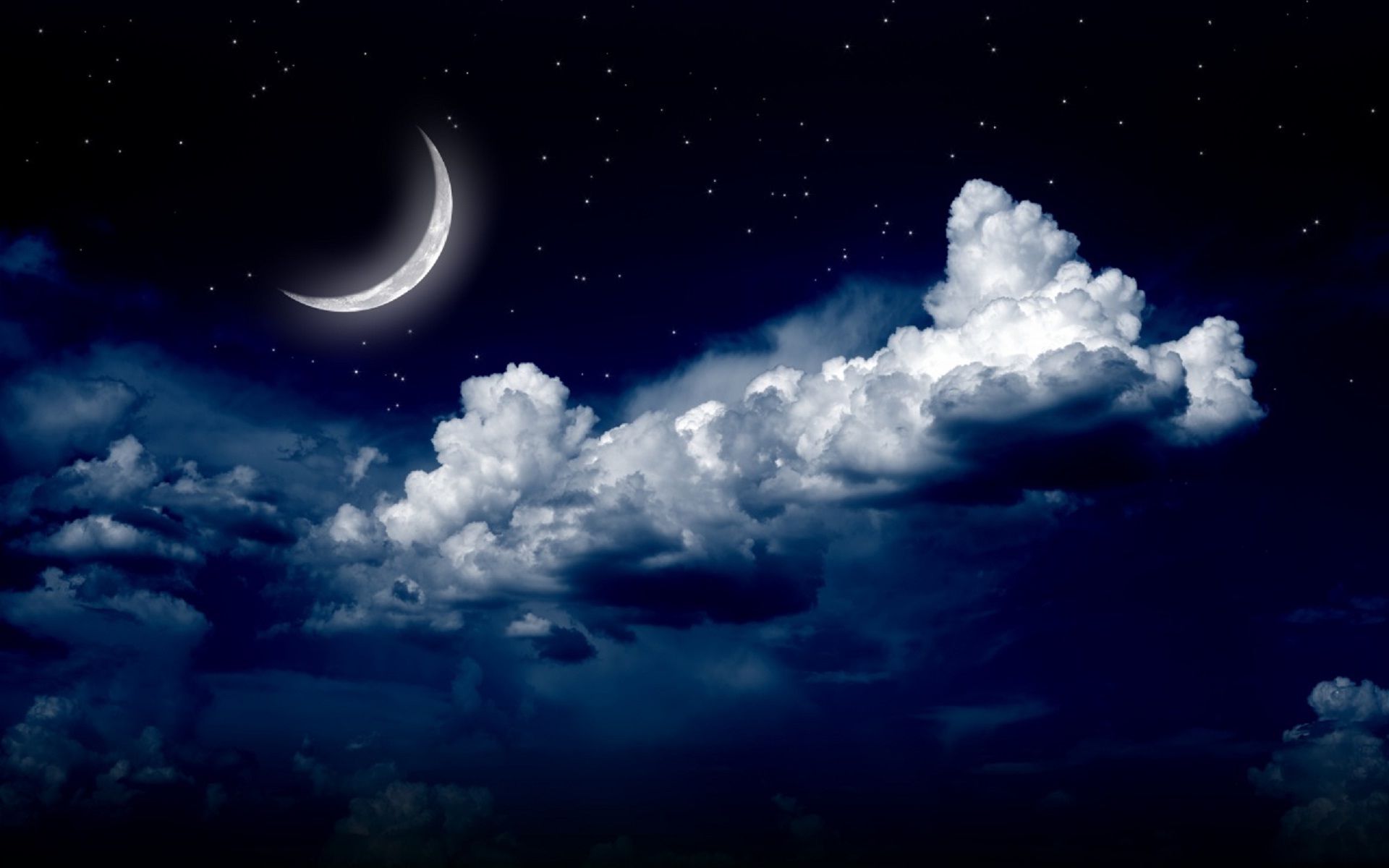Fantasy Night Moon Clouds - Sky At Night Time - 1050x700 Wallpaper -  