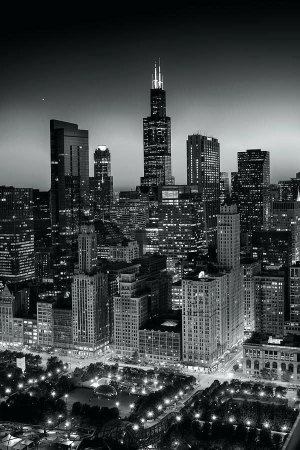 Chicago Wallpaper City Light B W Photograph By Chicago - Baek Hyun City ...