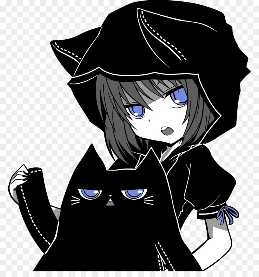 Black Cat Anime Girl Wallpaper