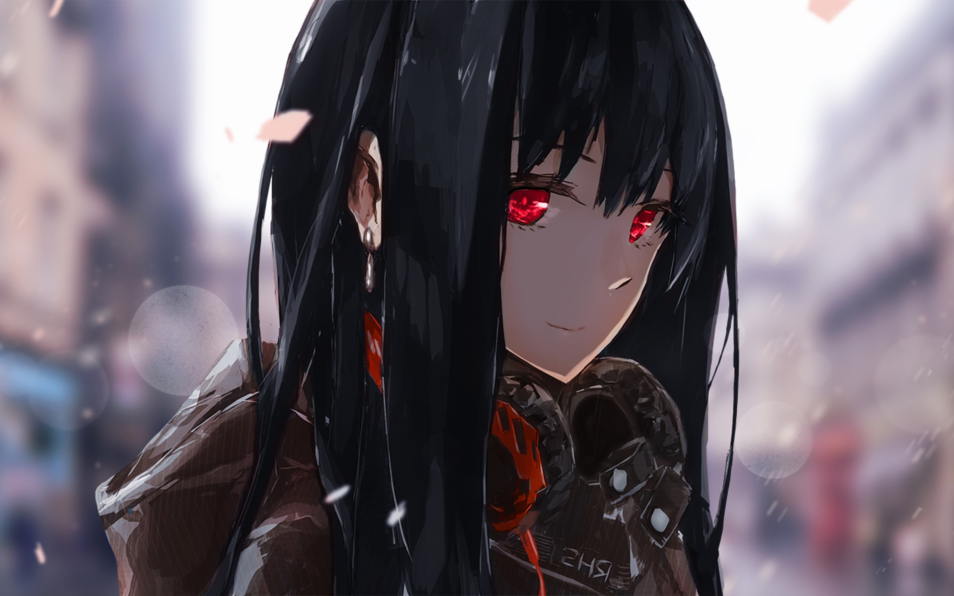 Red Eyed Anime Girl - HD Wallpaper 