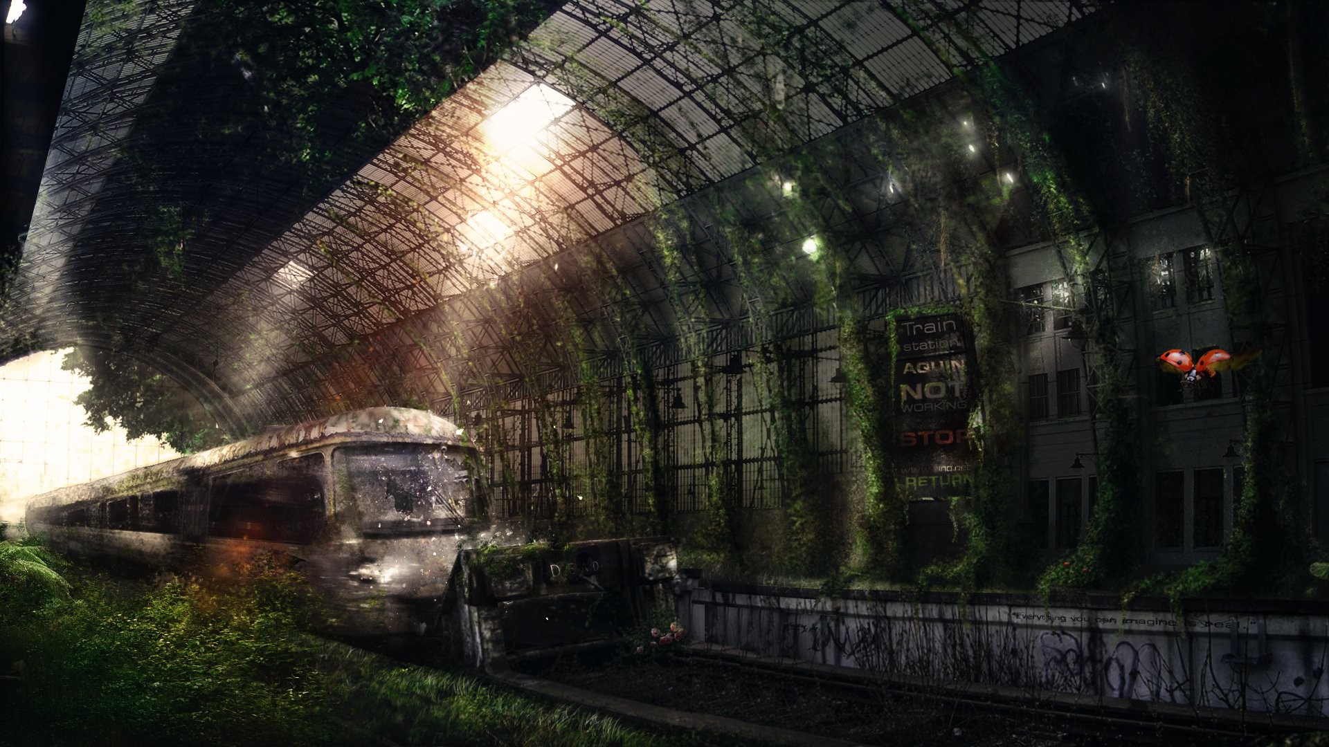 1920x1080, Album - Post Apocalyptic Train Station - HD Wallpaper 
