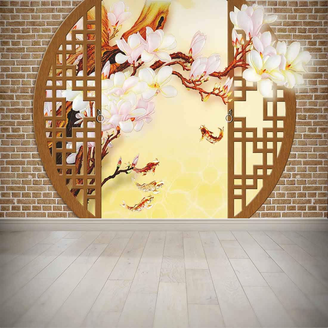 Nish 3d Wallpaper Mural 中國風圓框png 1100x1100 Wallpaper Teahub Io