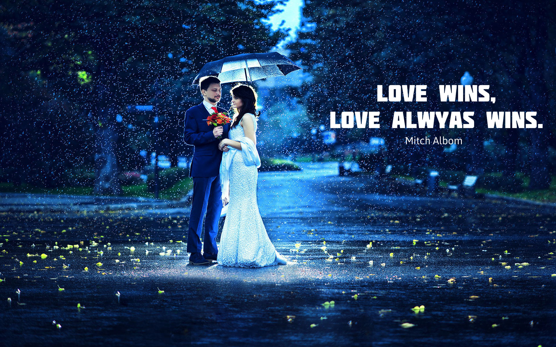 Love Couples In Rain With Quotes - 1920x1200 Wallpaper - teahub.io