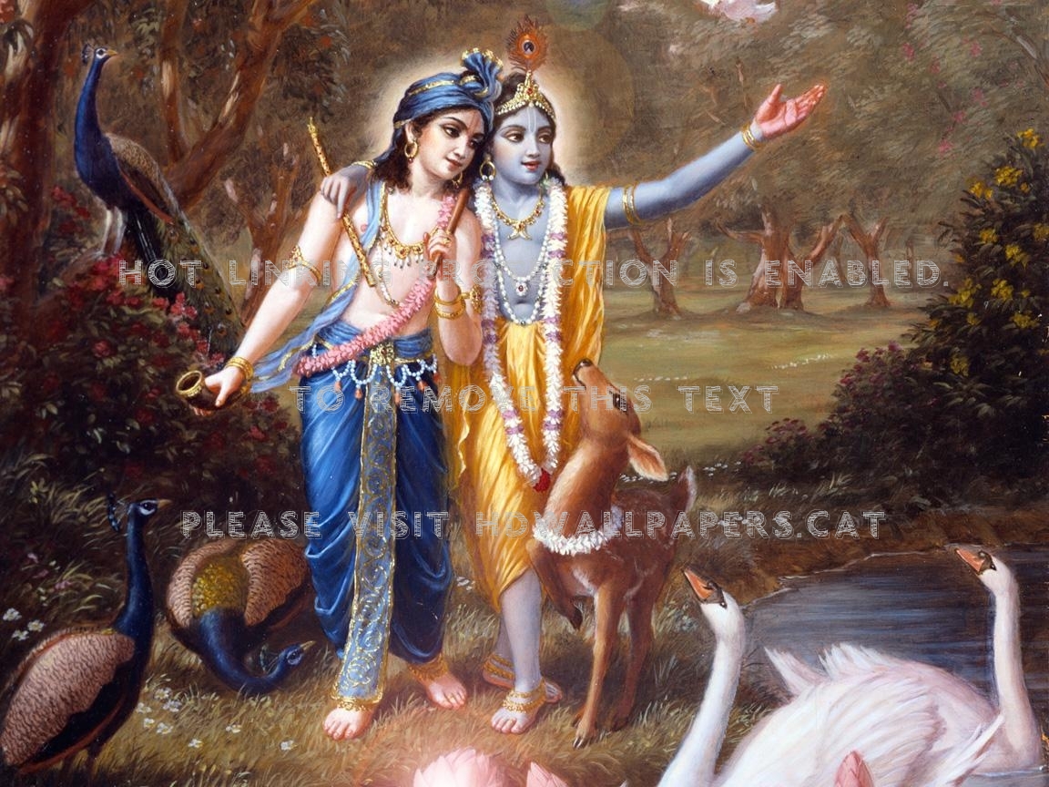 God5 Kanhaji Shri Krishna Lord Nature - Lord Krishna And Balaram - HD Wallpaper 