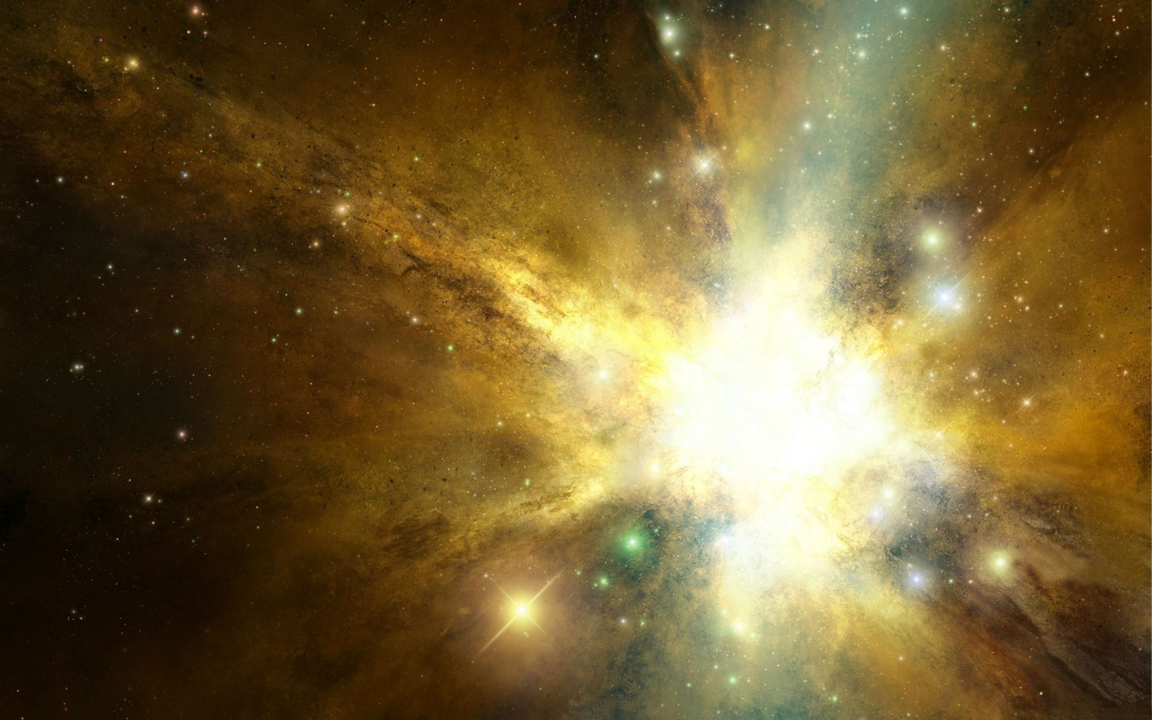 Astral Origin - Golden Nebula - HD Wallpaper 