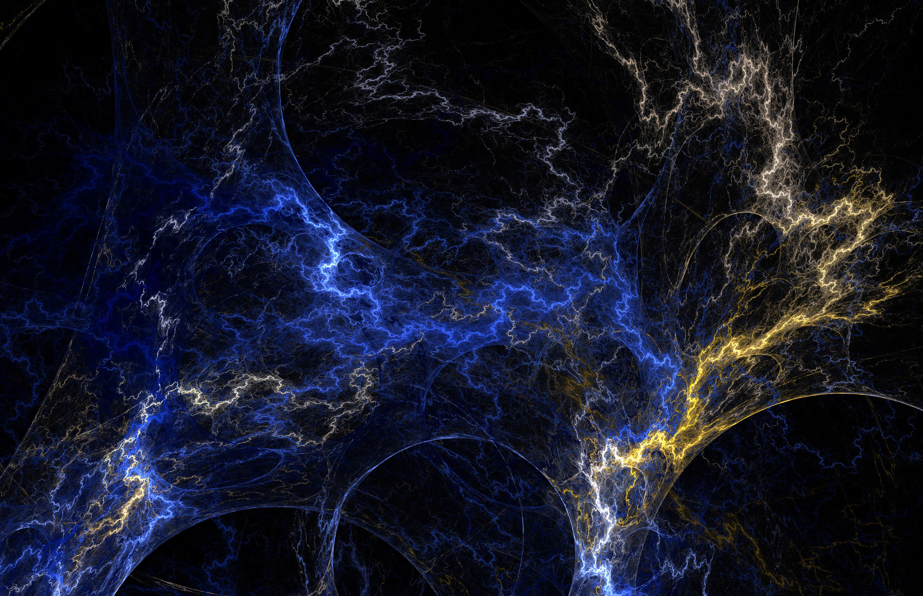 3000x1939, Fractal Texture Blue Yellow Lightning Abstract - Darkness -  3000x1939 Wallpaper 