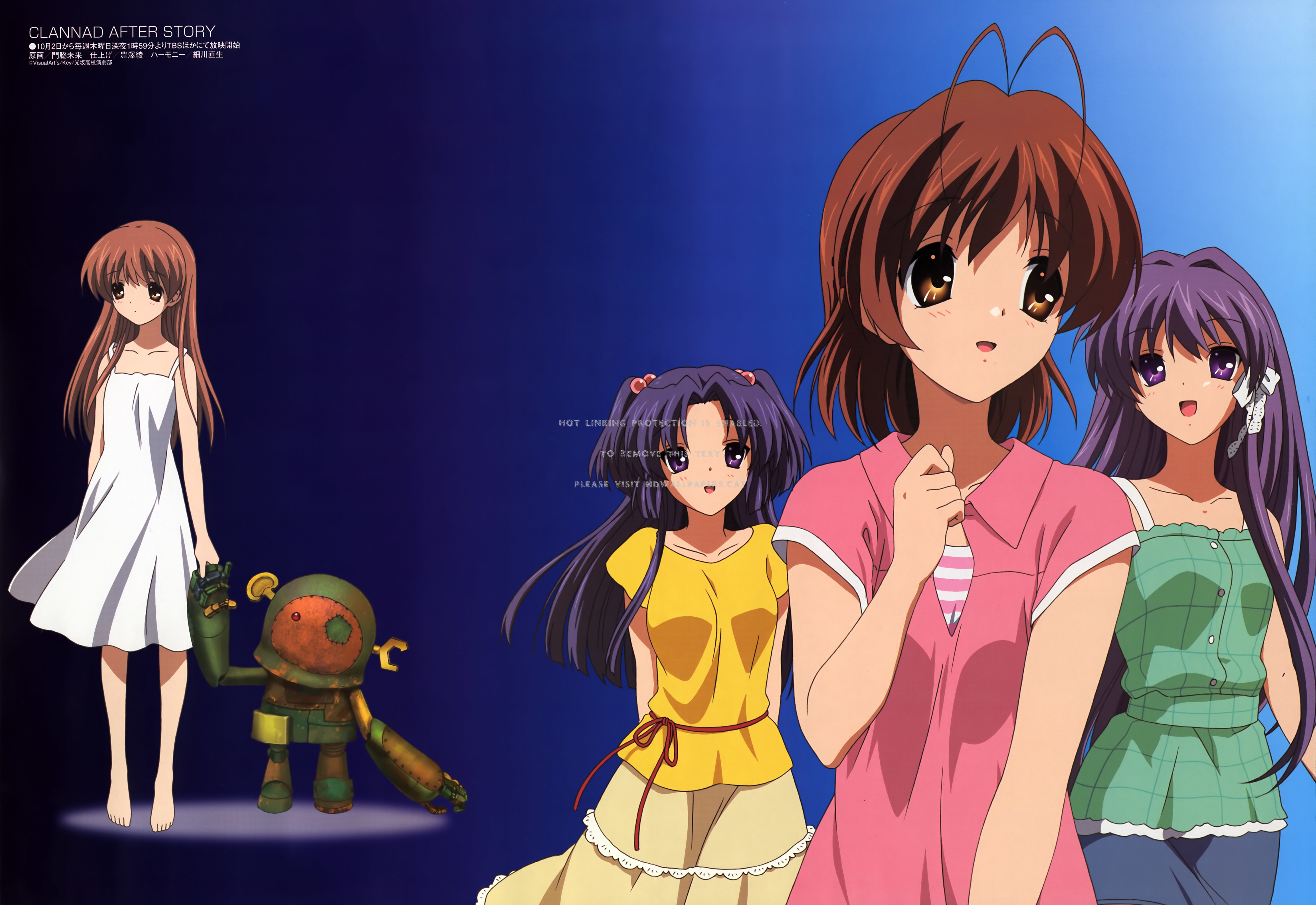 After Story Brown Hair Blue Purple Illusionary Girl Clannad 5929x4077 Wallpaper Teahub Io