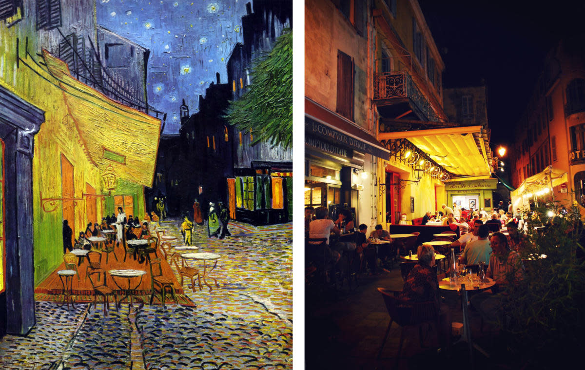 Cafe Terrace At Night By Vincent Van Gogh Alongside Van Gogh Cafe